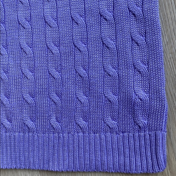 Lauren Ralph Lauren Cable Knit Sweater Vest Purple | Preppy Cotton Knit Top NWT - Picture 6 of 10